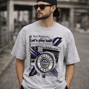Vintage 1993 Colorado Rockies Inaugural Newspaper T-Shirt Men’s XL NWT USA MLB
